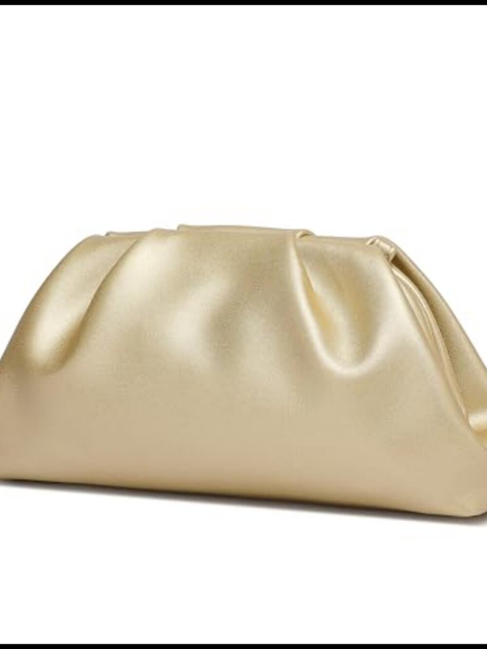 Soft PU Leather Pleated Evening Clutch with Detachable Chain Strap